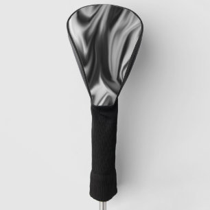 Black and White Silk Folds Golf Head Cover