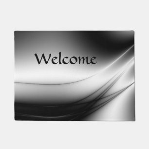 Black and White Silk Look Estuary Doormat