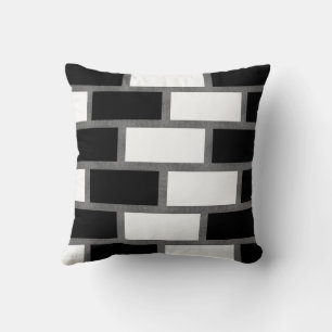 Black And White Sillitoe Tartan Chequered Pattern  Cushion