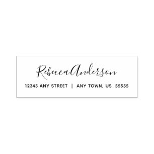 Black and White Simple and Elegant Handwritten Self-inking Stamp