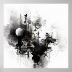 Black and White Simple Art Poster