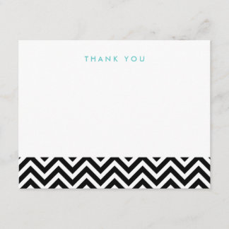 Black and White Simple Chevron Thank You Cards