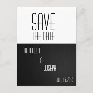 Black and White Simple Chic Save The Date Postcard