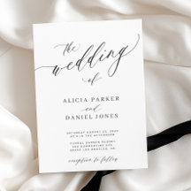 Black and white simple classic elegant wedding