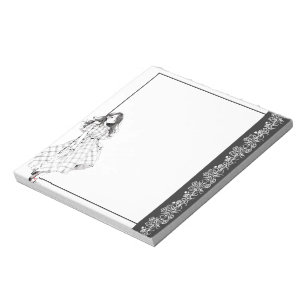 Black and White Simple Cute Anime Boho Notepad
