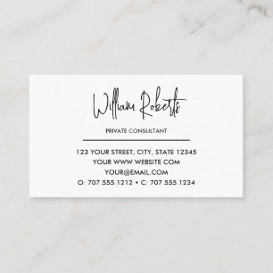 Black and White   Simple Family Name Monogram Business Card
