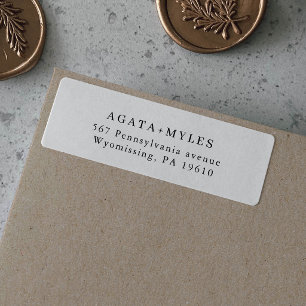 Black and White Simple Formal Return Address