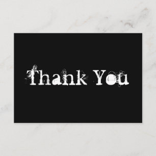 Black and White Simple Grungy Thank You Card