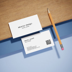 Black and White Simple Interior Design Logo  Business Card