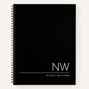 Black and White Simple Minimalist Design Notebook