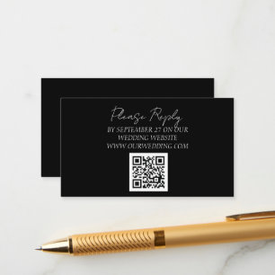 Black and White Simple Minimalist Elegant Wedding Enclosure Card