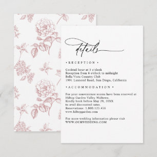 Black and White Simple Minimalist Wedding Details  Enclosure Card