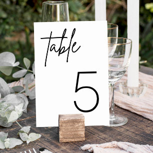 Black and White Simple Minimalist Wedding Table Table Number