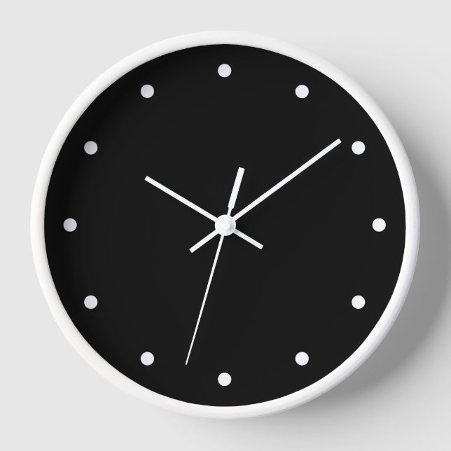 Black and White Simple Modern Minimalist Clock (Front)