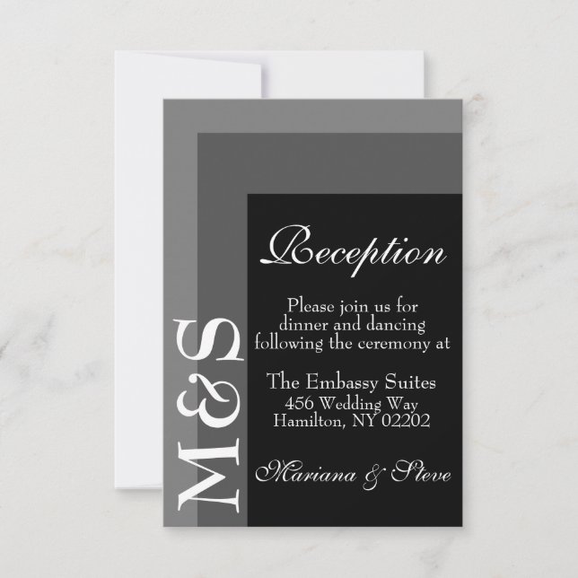 Black and White Simple Modern Script Wedding Card (Front)