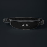 Black and White Simple Monogram Full Name Bum Bags<br><div class="desc">Black and White Simple Monogram Full Name Personalised Fanny Pack</div>