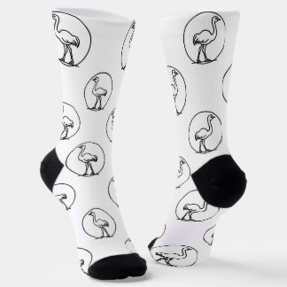 Black and White Simple Ostrich Socks