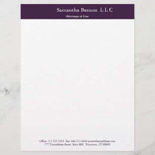 Black and White Simple Professional Custom Letterhead