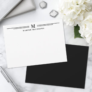 Black And White Simple Two Border Minimalist Card
