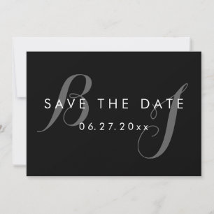 Black And White Simple Wedding Save The Date Cards