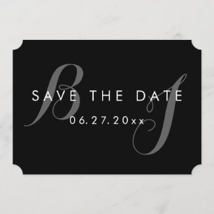 Black And White Simple Wedding Save The Dates Invitation