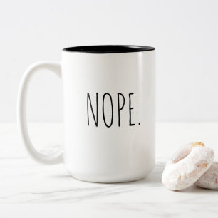Black and White Simple Word "NOPE" Mug