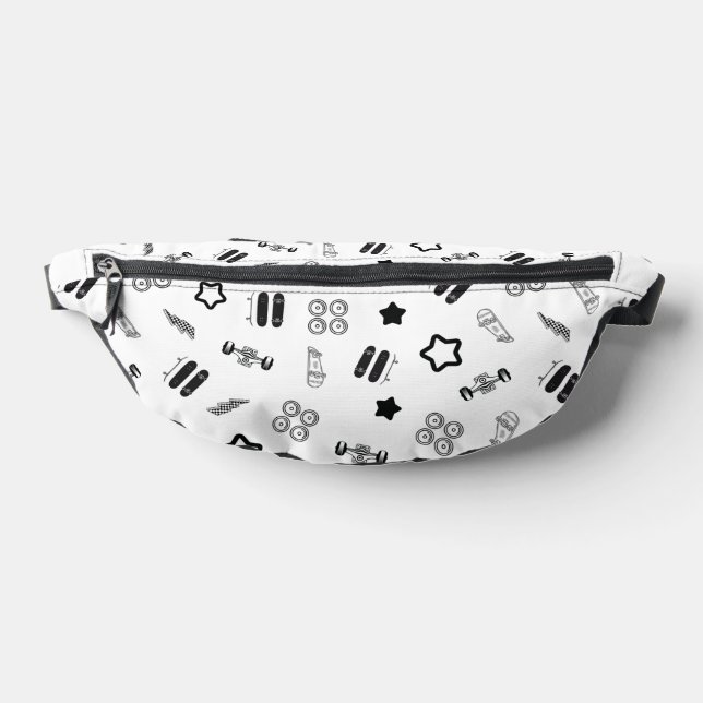 Black and White Skateboard Fanny Pack (Lay Down)