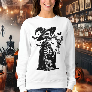 Black and White Skeleton Halloween Party Sweatshirt