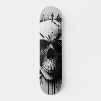 Black and White Skull  #3 - Numb-Skulls Design  Skateboard