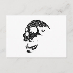 Black and White Skull Design. RSVP Card
