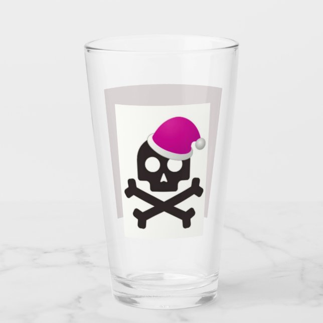 Black and White Skull Glass (Front)