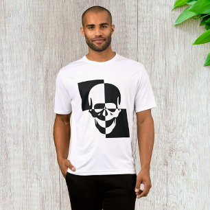 Black And White Skull Mens Active T-Shirt