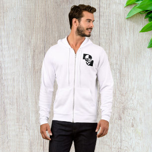 Black And White Skull Mens Full-Zip Hoodie