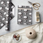 Black and White Skull Pattern Halloween Wrapping P Wrapping Paper<br><div class="desc">Some scary wrapping paper for Halloween!</div>