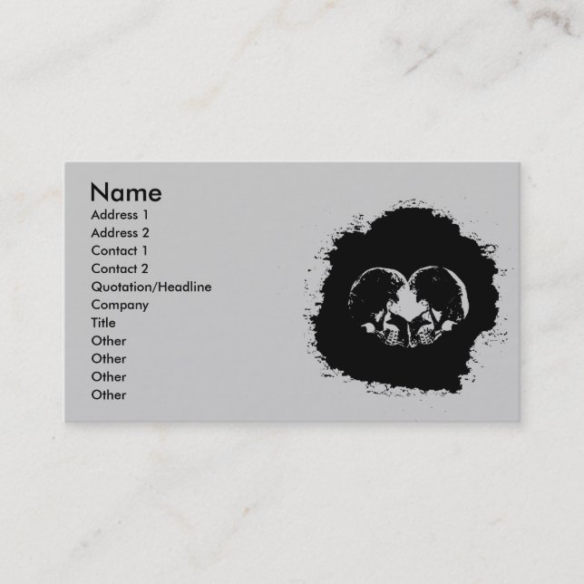 black and white skulls business card (Front)