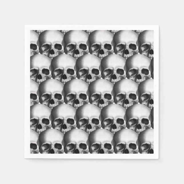 Black and white skulls napkin (Front)