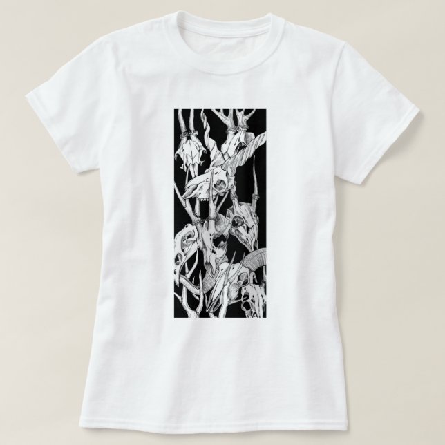 Black and White Skulls T-Shirt (Design Front)