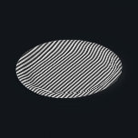Black and White Small Size Stripes Paper Plate<br><div class="desc">Black and white small size stripes pattern,  a simple but elegant design</div>