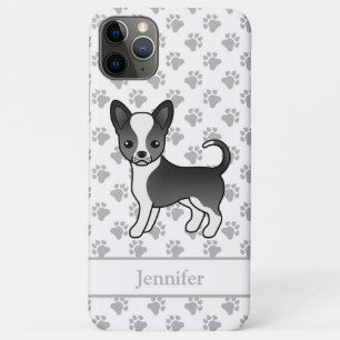 Black And White Smooth Coat Chihuahua Dog & Name Case-Mate iPhone Case