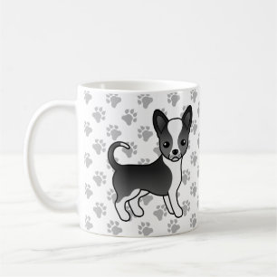 Black And White Smooth Coat Chihuahua Dog & Paws Coffee Mug