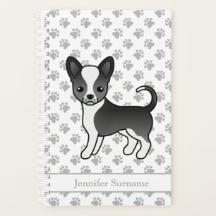 Black And White Smooth Coat Chihuahua Dog & Text Planner