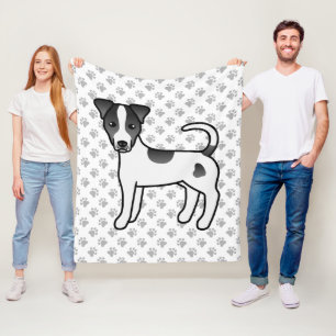 Black And White Smooth Coat Parson Russell Terrier Fleece Blanket