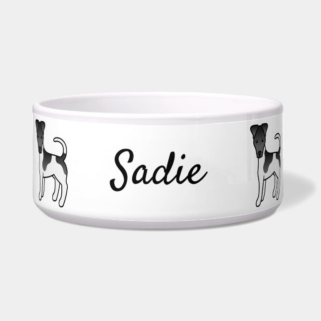 Black And White Smooth Fox Terrier Dog & Name (Front)