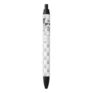 Black And White Smooth Fox Terrier Dog & Name Ink Pen