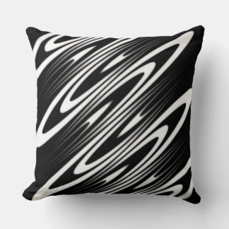 black and white smooth organic wavy pattern cushion