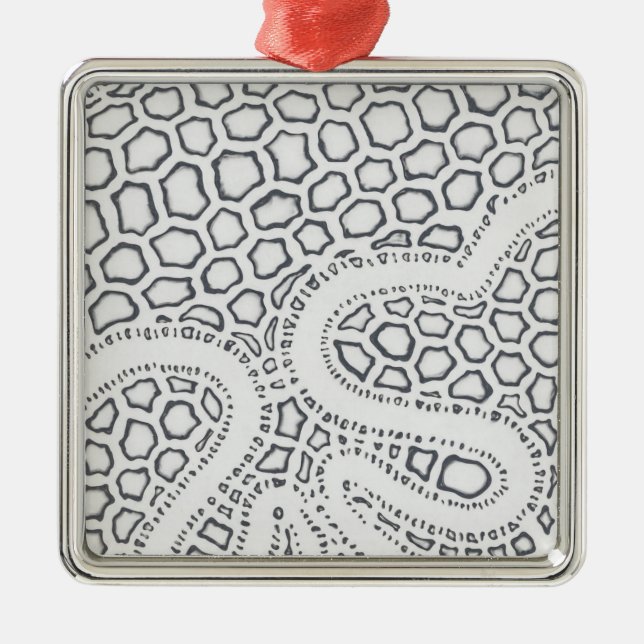 Black and White Snake Scale Metal Tree Decoration (Front)