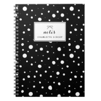 Black and White Snow Drops Pattern Personalised