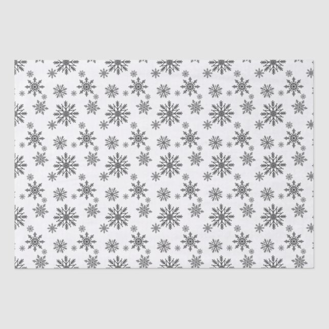 Black and White Snowflake 2 Tissue Paper (Front)