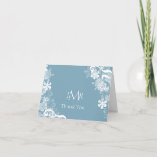 Black and White Snowflake Anniversary Thank You Card