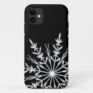 Black and White Snowflake iPhone 11 Case
